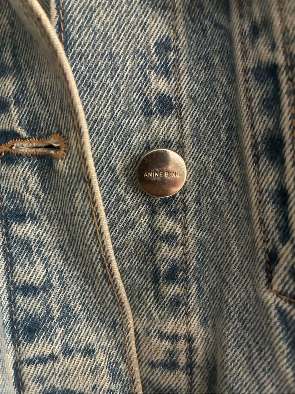 Anine Bing Oversized Distressed Denim Jacket Light Wash Size S - Picture 2 of 6